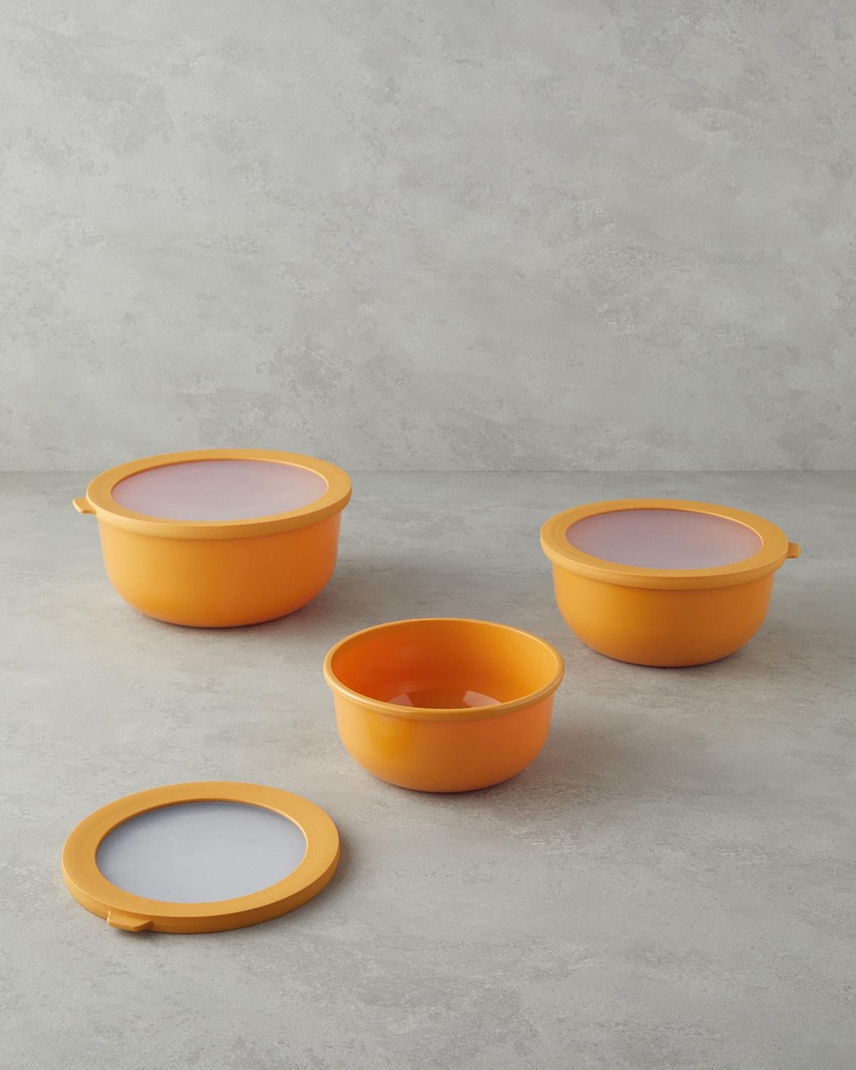 Sara Кутия За Съхранение 3 бр. Пластмаса 1,5 + 2,5 + 4 л Жълт