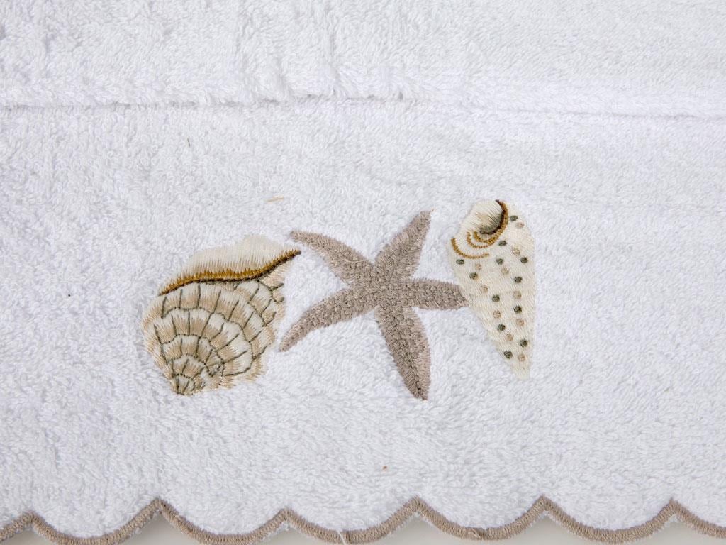 Sea Life ХАВЛИЯ ЗА ЛИЦЕ Бродирани 50x80 cm White