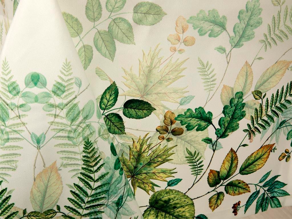 Secret Yard Покривка за Маса Дигитална щампа 150x150 cm White-Green