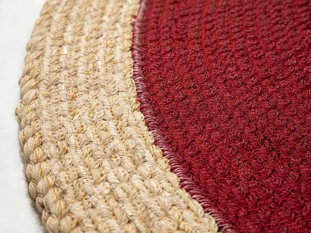 Sely Jute Decorative Jute Carpet 120 cm Claret Red