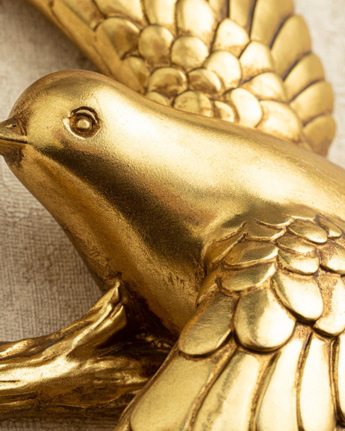 Shiny Bird Аксесоар За Стена Полирезин 24x7,5x25 см Златен