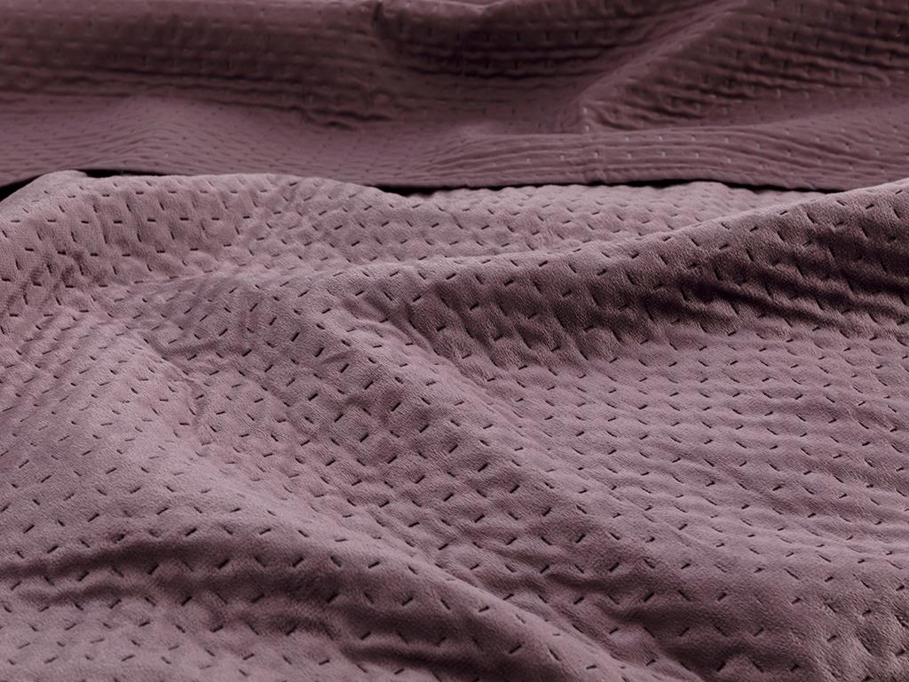 Soft ПОКРИВКА ЗА ЛЕГЛО К Двоен човек Кадифе 240x260 cm Тъмен Дамсън
