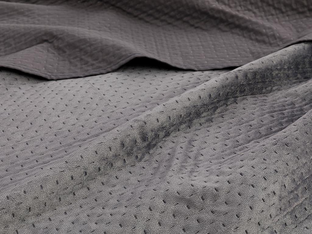 Soft ПОКРИВКА ЗА ЛЕГЛО К Двоен човек Кадифе 240x260 cm Антрацит
