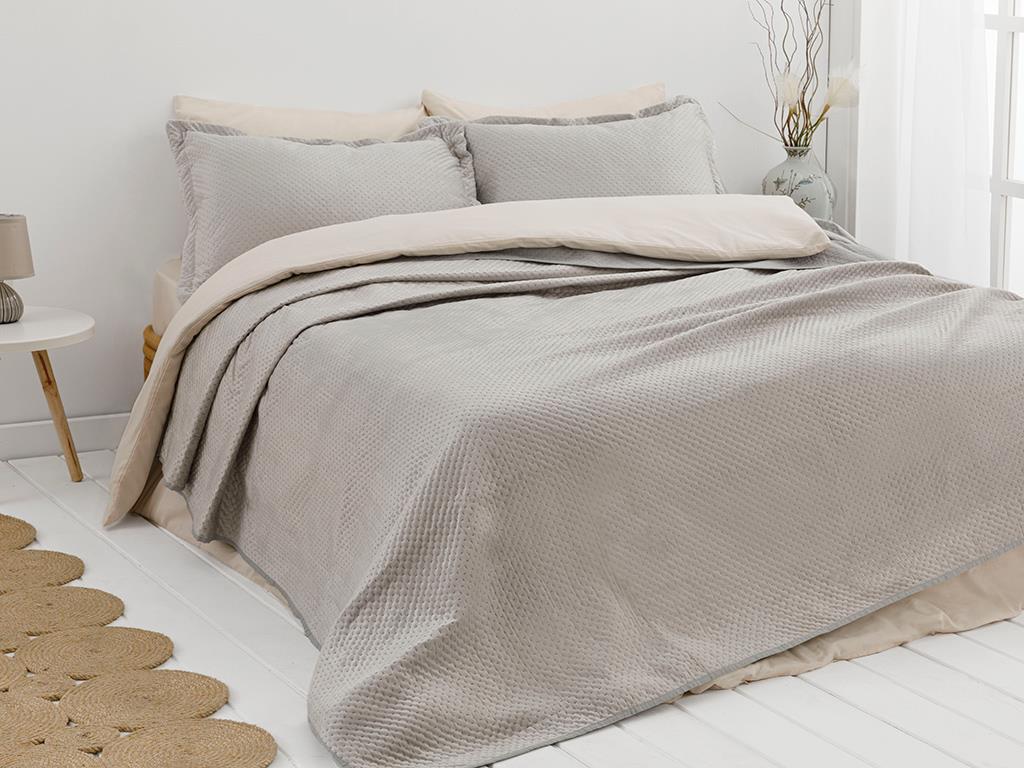 Soft ПОКРИВКА ЗА ЛЕГЛО К Двоен човек Кадифе 240x260 cm Gray