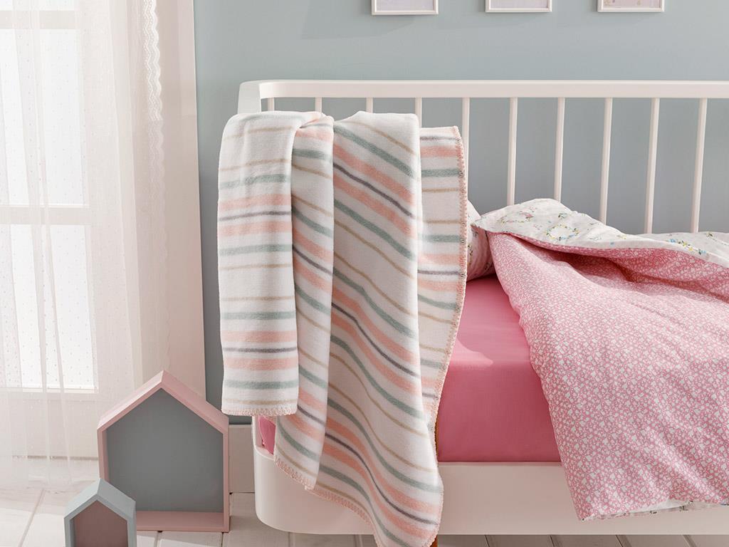 Softy Stripe БЕБЕШКО ОДЕАЛО 100x120 cm Pink