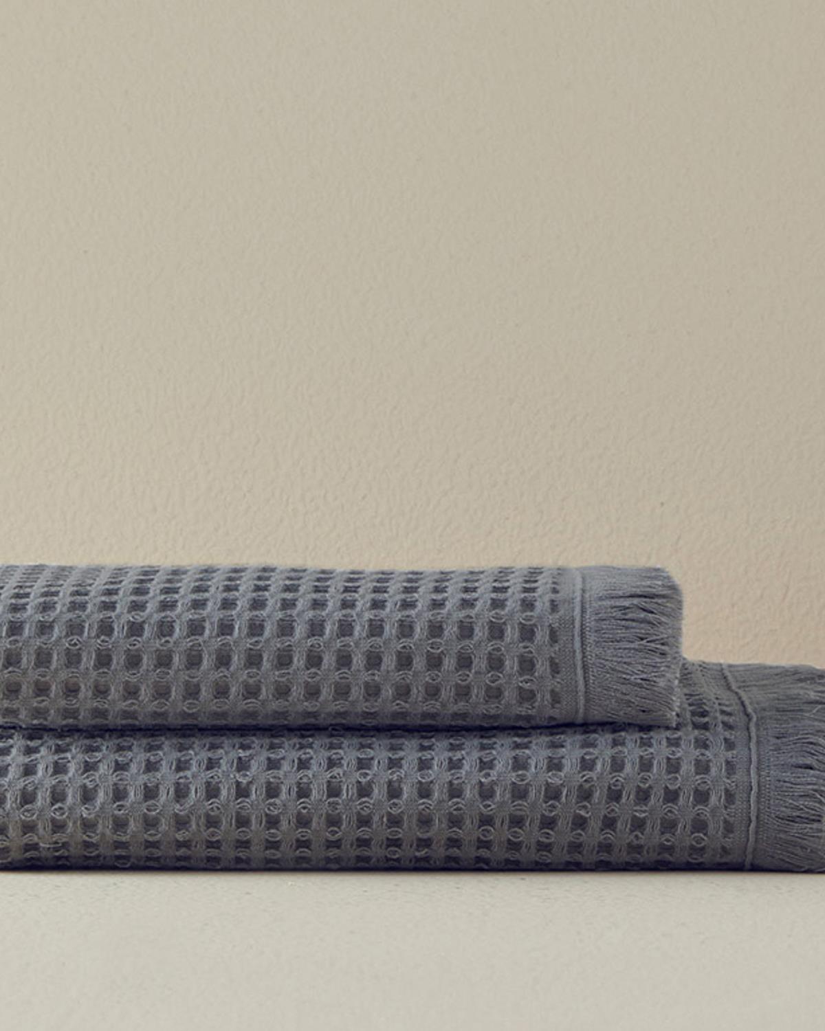 Sofya ХАВЛИЯ ЗА ЛИЦЕ Вафла Памучен 50x80 cm Антрацит