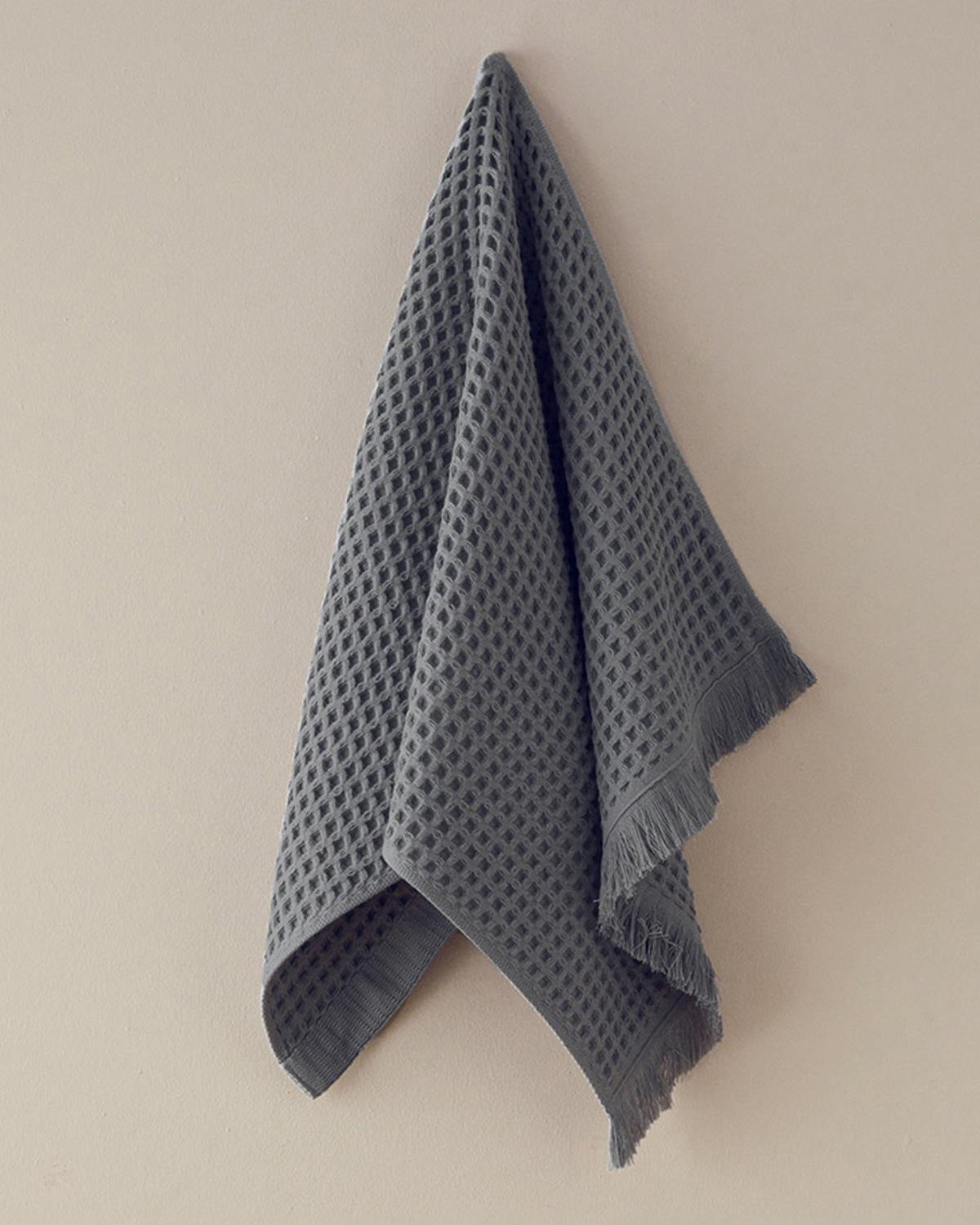 Sofya ХАВЛИЯ ЗА ЛИЦЕ Вафла Памучен 50x80 cm Антрацит