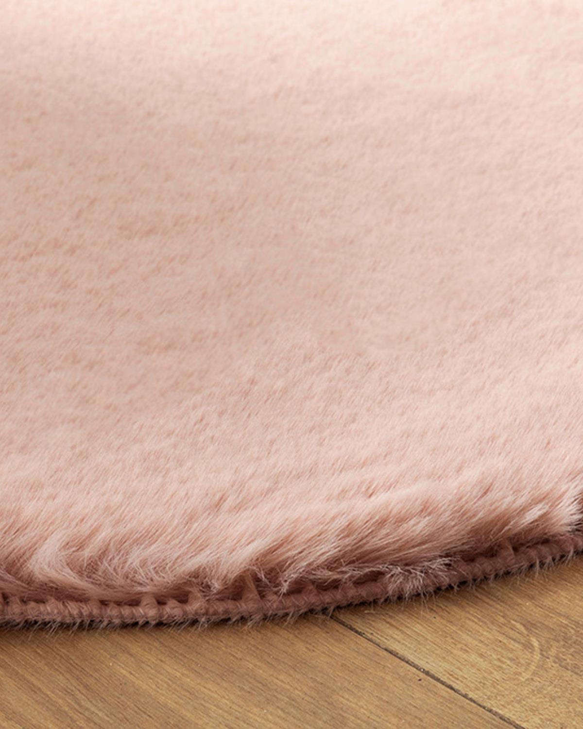 Solid Rabbit Килим Изкуствен Кожух Полиестер 90x150 cm Розов