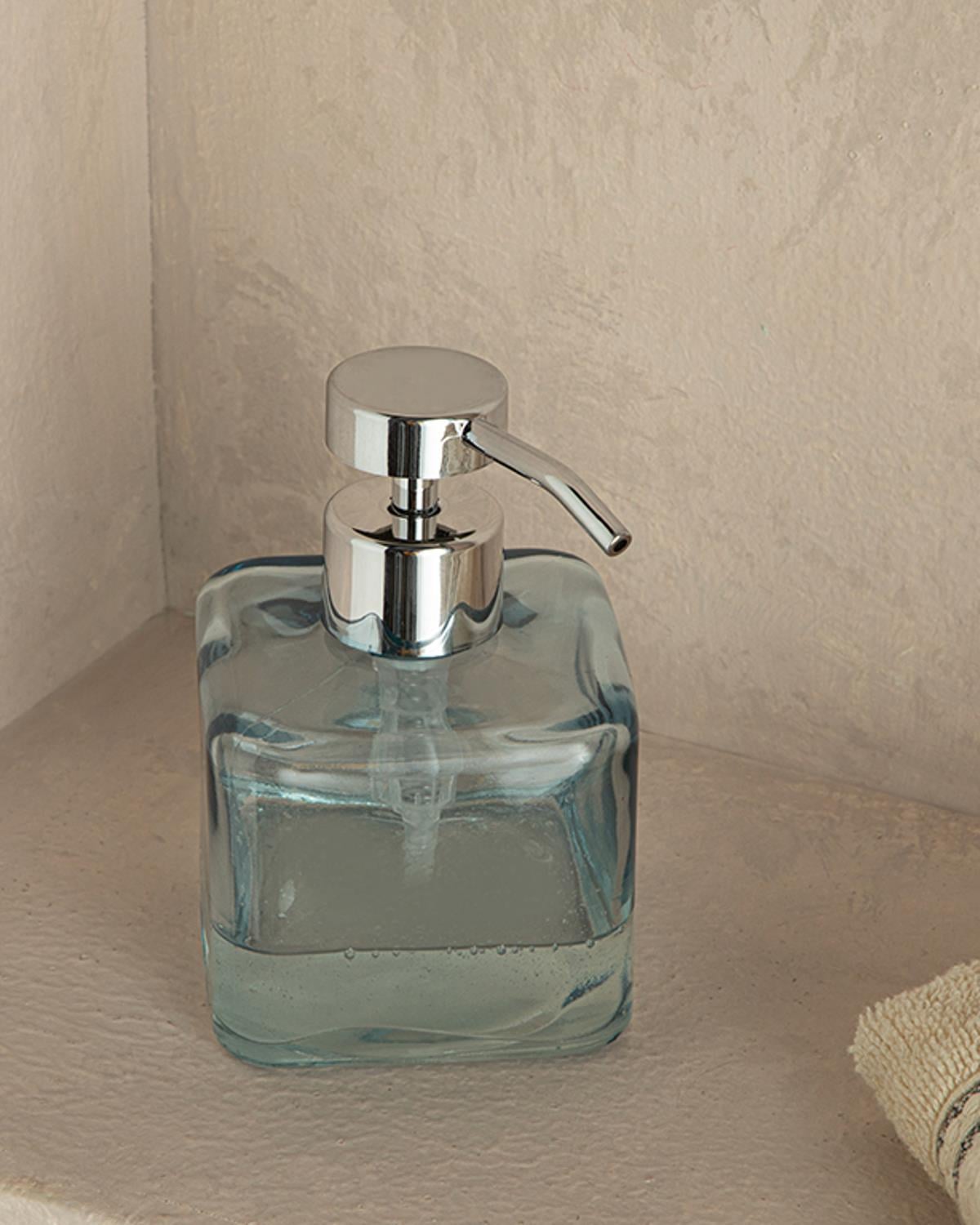 Splash Дозатор За Течен Сап Стъкло, Синьо, 0