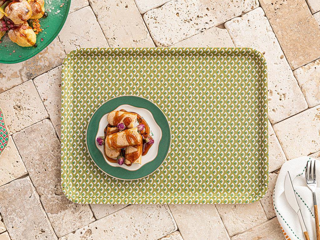 Splendid  Melamine Nonslip Tray 27x36 cm Green