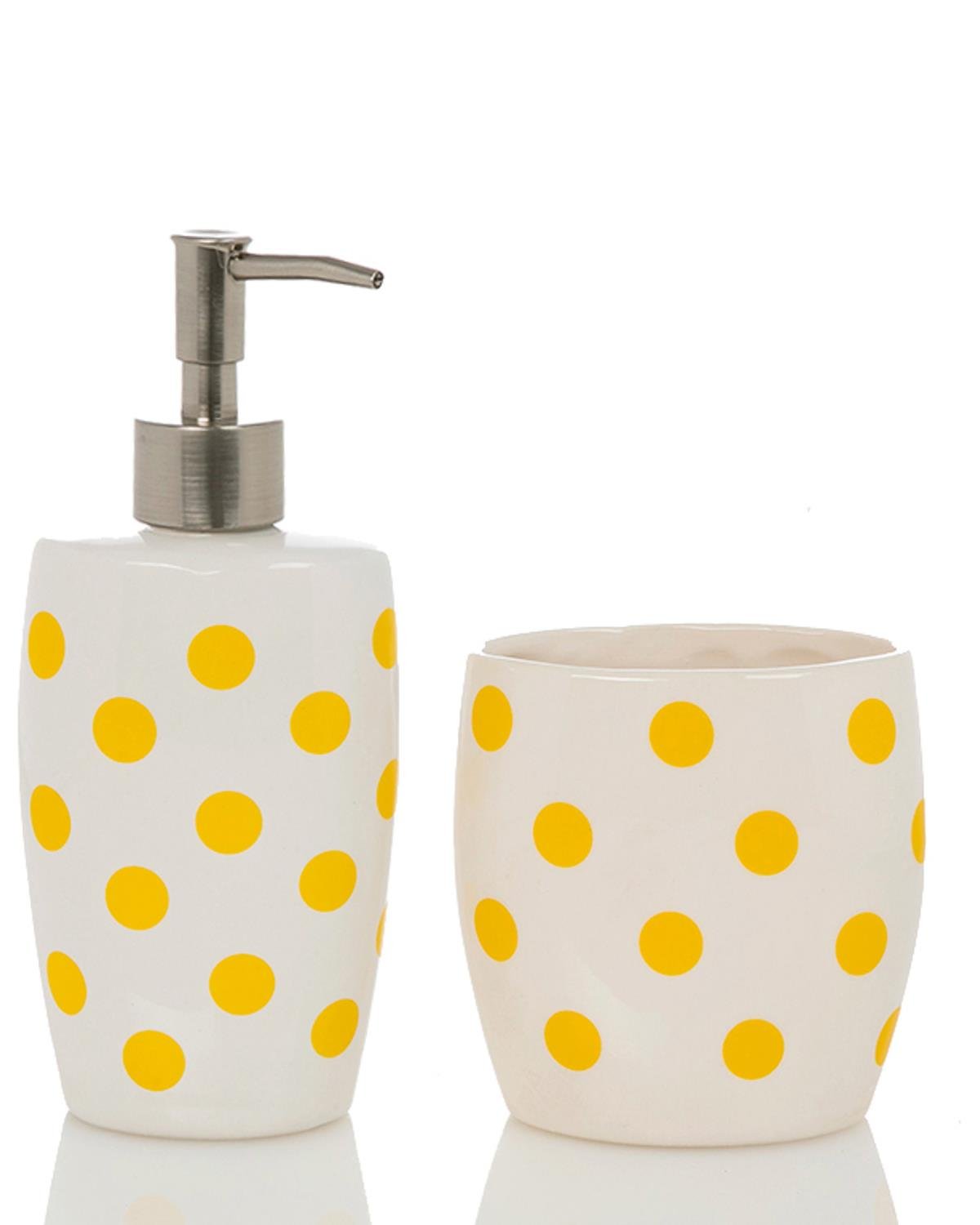 Spots Комплект За Баня 2 бр. Керамика 17,2x8-11x8cm Жълт