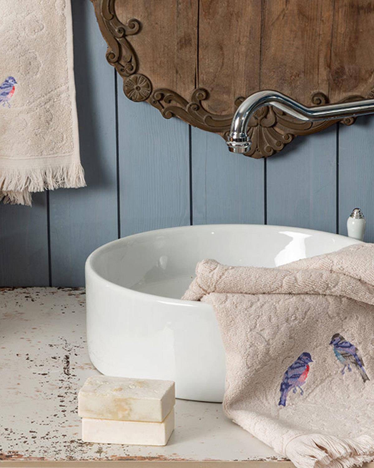 Sprig Vanity Кърпа За Лице С бродерия 50x80 см Светлобежов