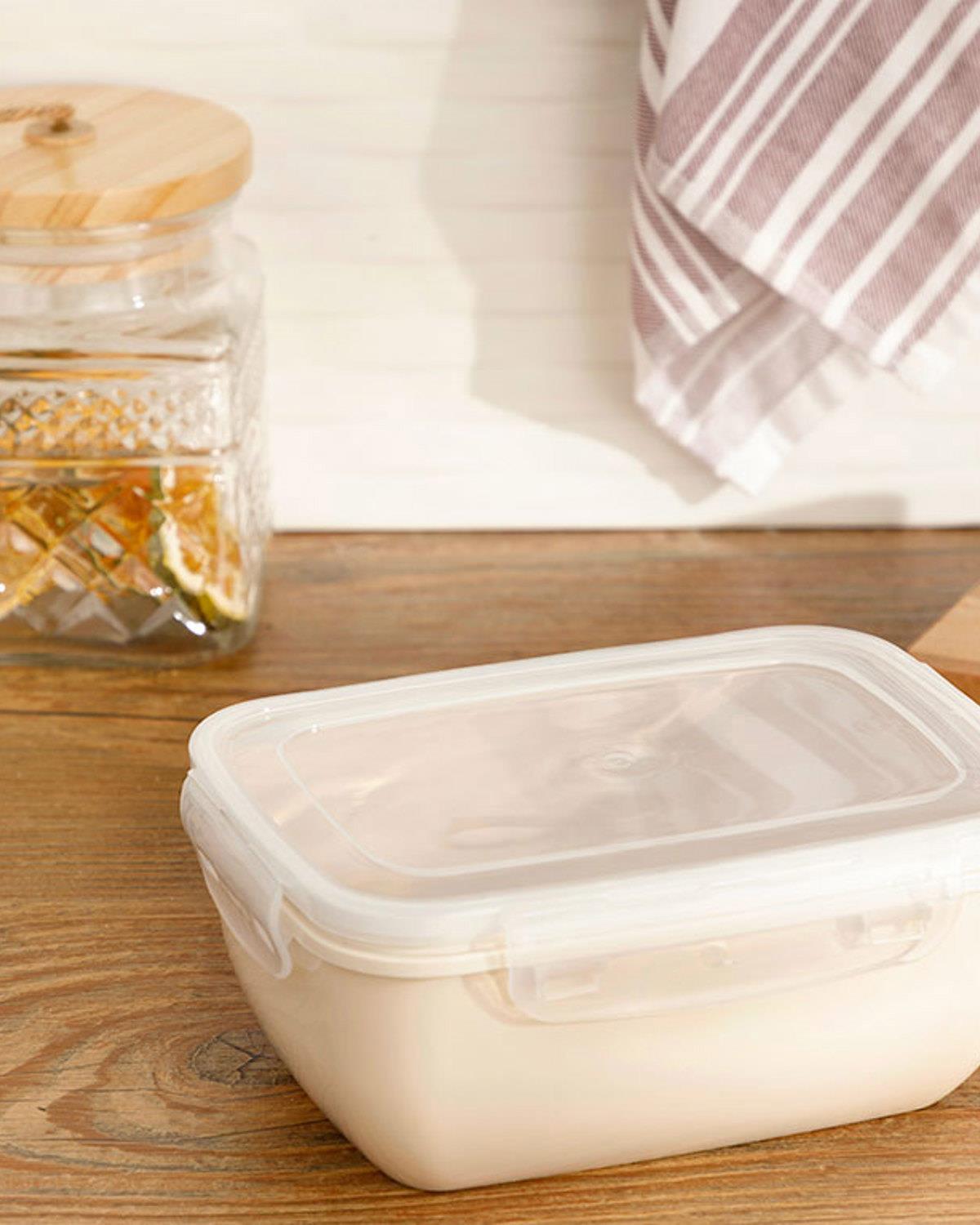 Stella Plastic Rectangular Storage Box 1400 ml Cream