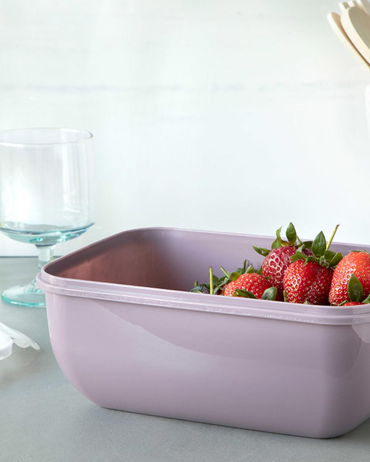 Stella Кутия За Съхранение Правоъгълна, Пластмасов, Тъмно Розово, 2300 Ml