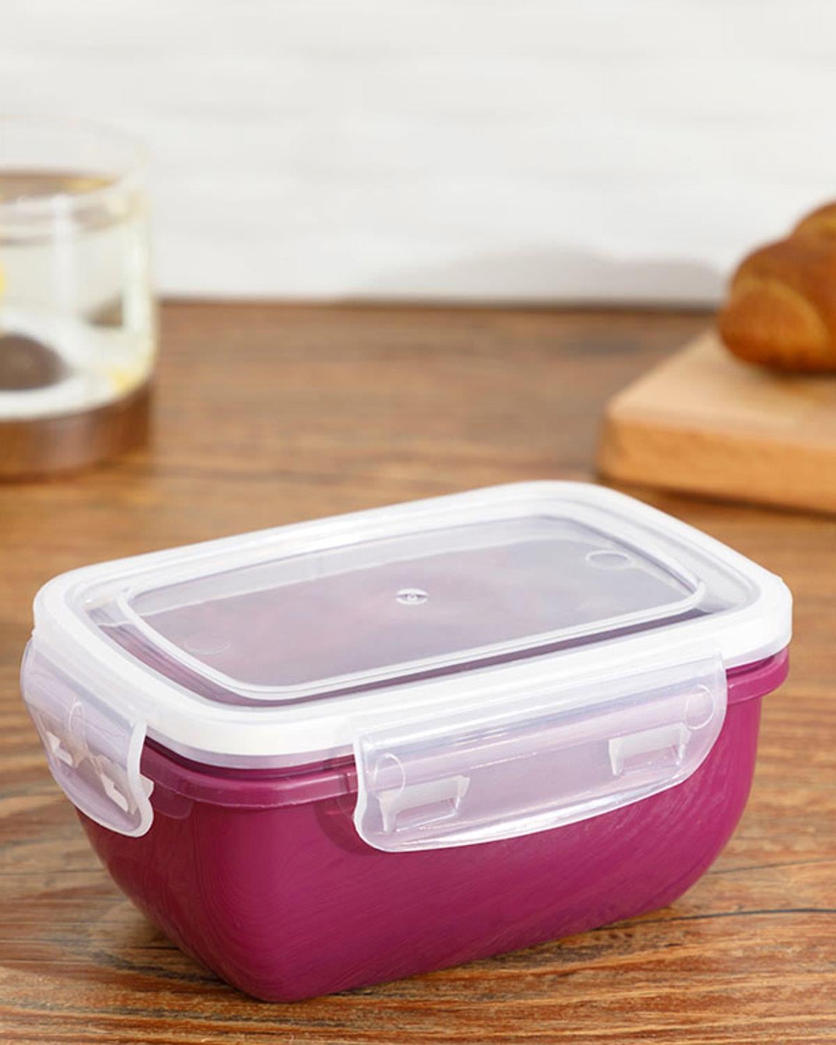 Stella Plastic Rectangular Storage Box 400 ml Purple