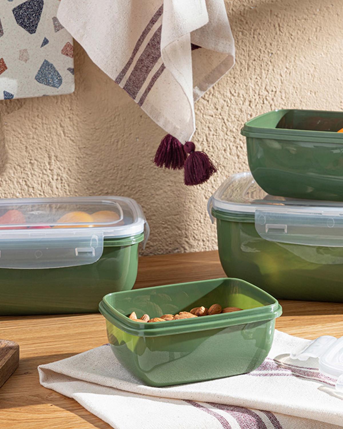 Stella Кутия За Съхранение Правоъгълен Пластмаса 800 мл Зелен