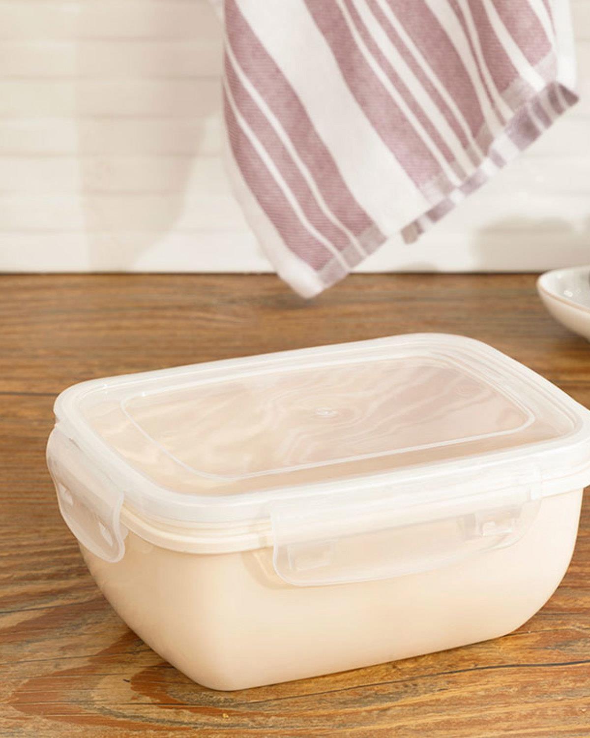 Stella Plastic Rectangular Storage Box 800 ml Cream