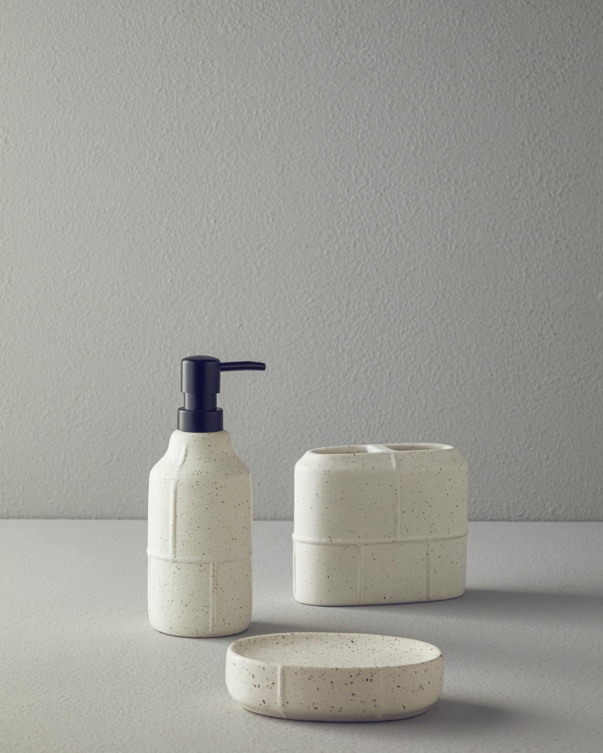 Steve Silicone 3 Set Bathroom Set Cream