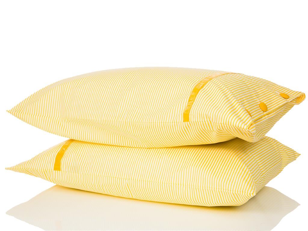Stripe КЪЛЪФКА ЗА ВЪЗГЛАВНИ 2 комплекта Памучен 50x70 cm Yellow.