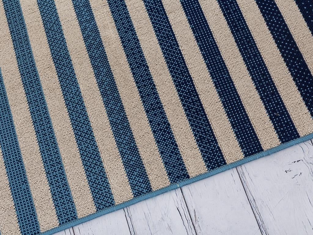 Stripe КИЛИМ Тъкан 80x120 cm Бяло синьо