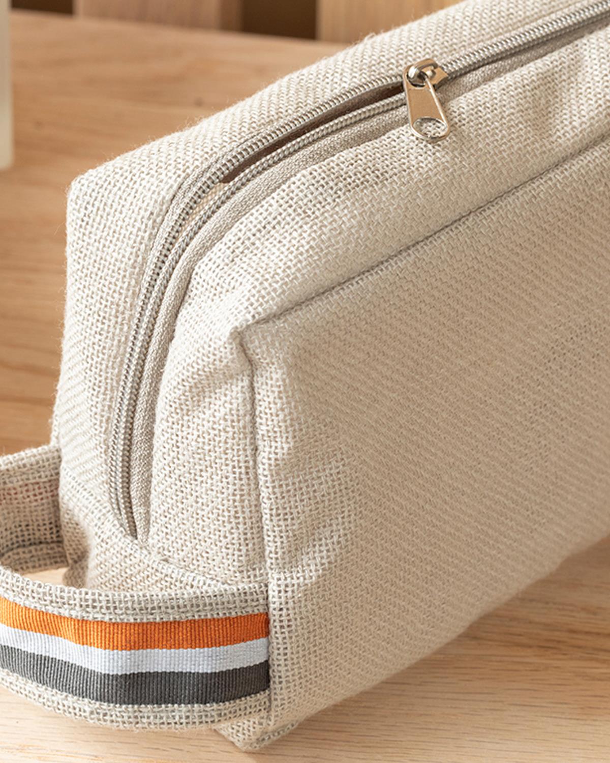 Stripe Linen Чанта За Пътуване Малък Лен 15x20 см Бежов