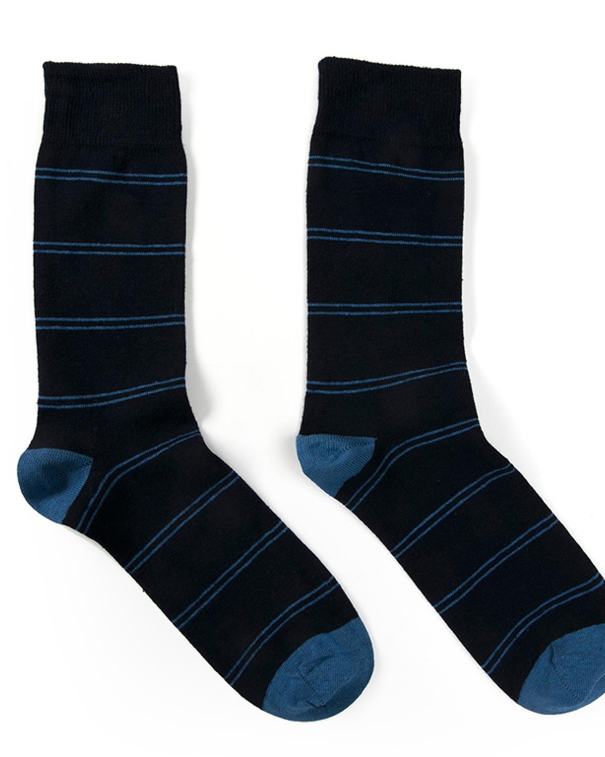 Striped Дълги Чорапи Мъжки къси чорапи Памучен 40-44 Морскосин - Син.