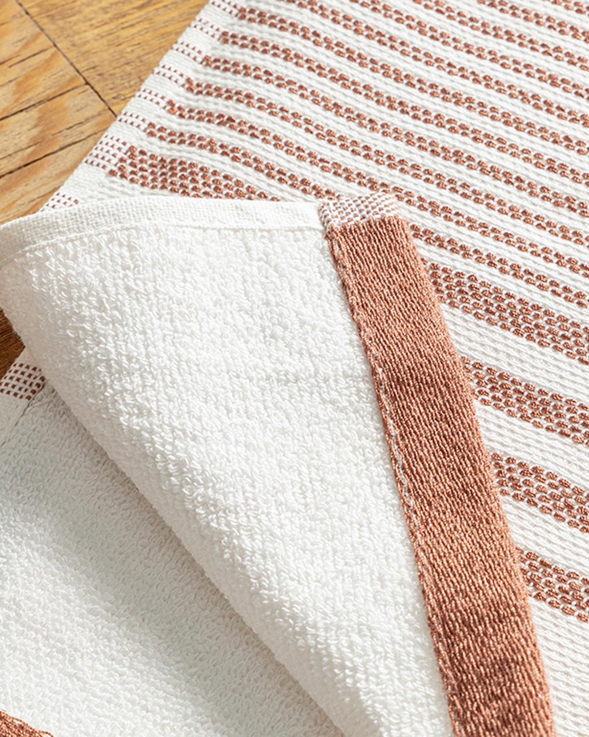 Stripy Кърпа За Сушене Памук 40x60 см Теракота