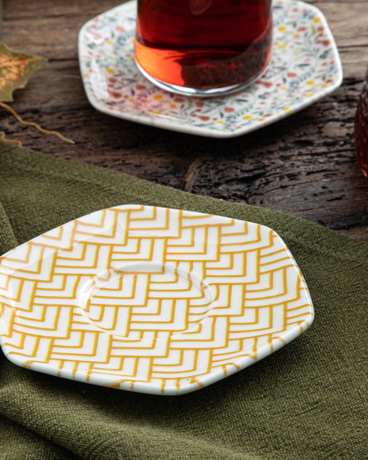 Sunbeam Porcelain Tea Plate 12 cm Yellow