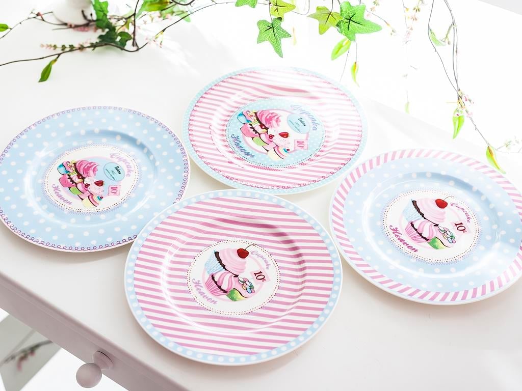 Sweeth Delight Чиния за Торта 4 Set Bone China . Blue.