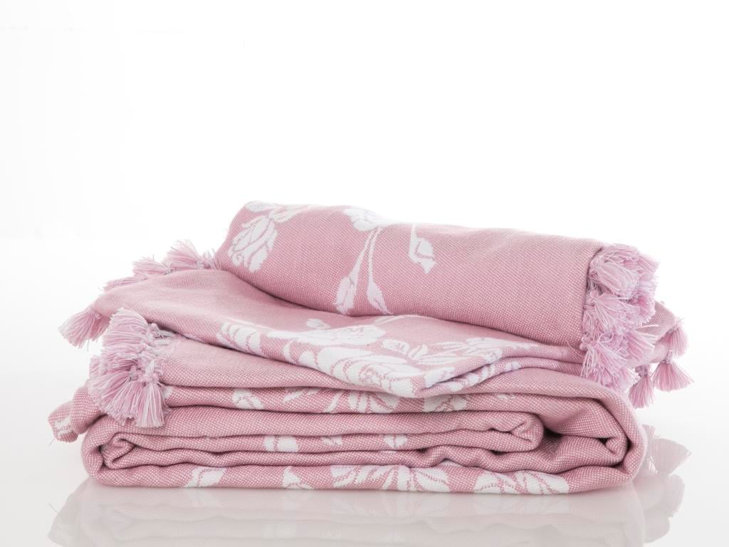 Tassle Rose ПОКРИВКА ЗА ЛЕГЛО К Двоен човек Акрил 240x260 cm Розов цвят