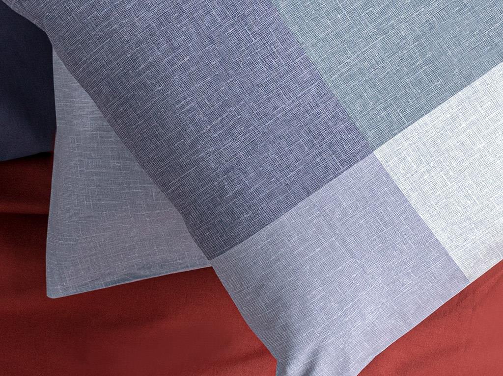 Textured Plaid Cotton 2 pcs Pillow Case 50x70 cm Blue