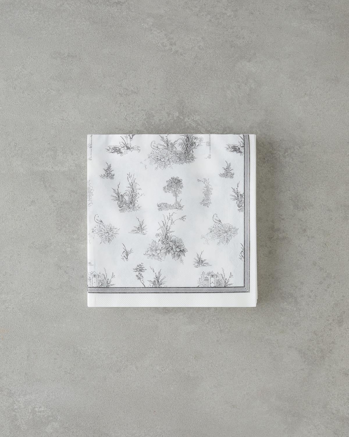 Хартиени Салфетки 20 бр. Хартия 33x33 см Черен - Бял
