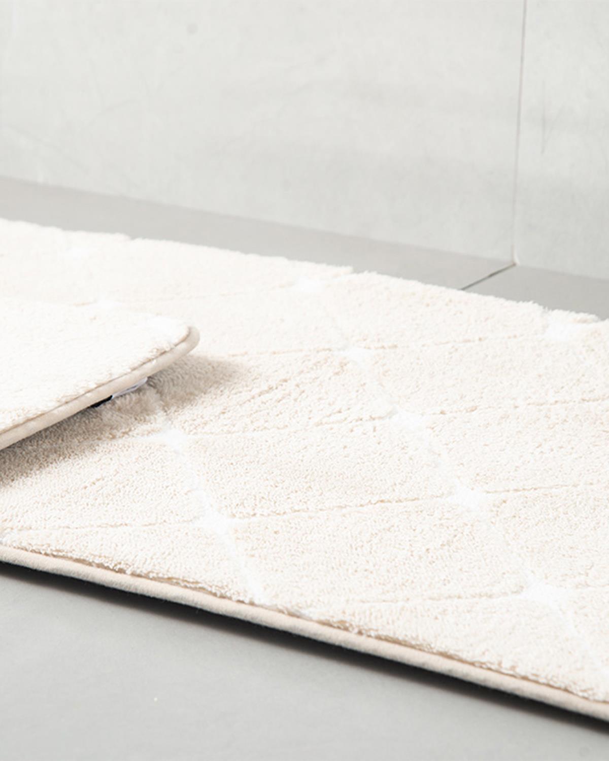 Tile Комплект Постелки За Баня Полиестер 60x100 - 50x60 см Каменно сив..
