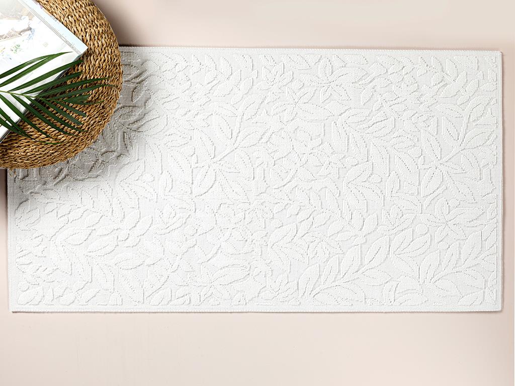 Timeless Floral КИЛИМ Памучен 80x150 cm White
