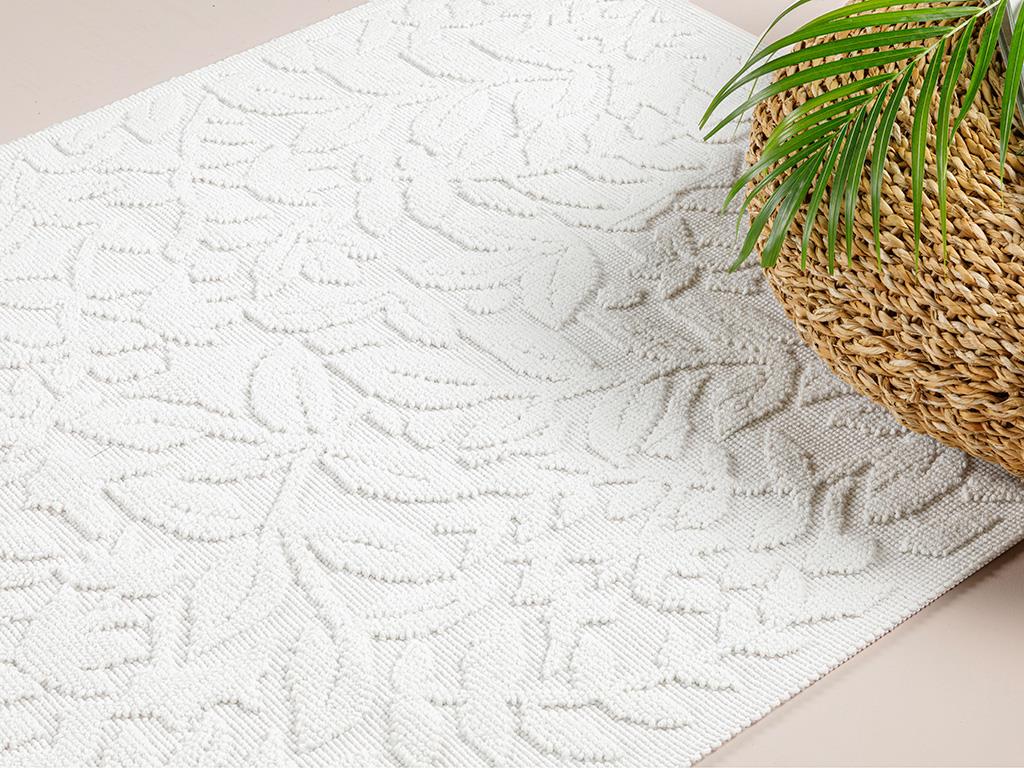 Timeless Floral КИЛИМ Памучен 80x150 cm White