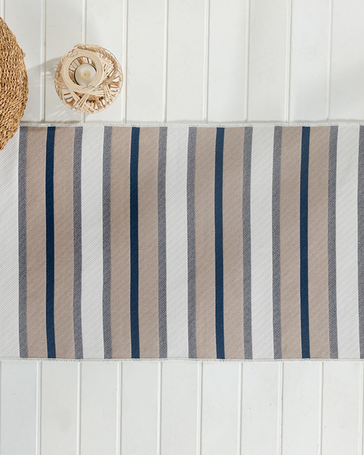 Timeless Stripe Килим Двулицев Тъкан 80x150 cm Сив - Морскосин