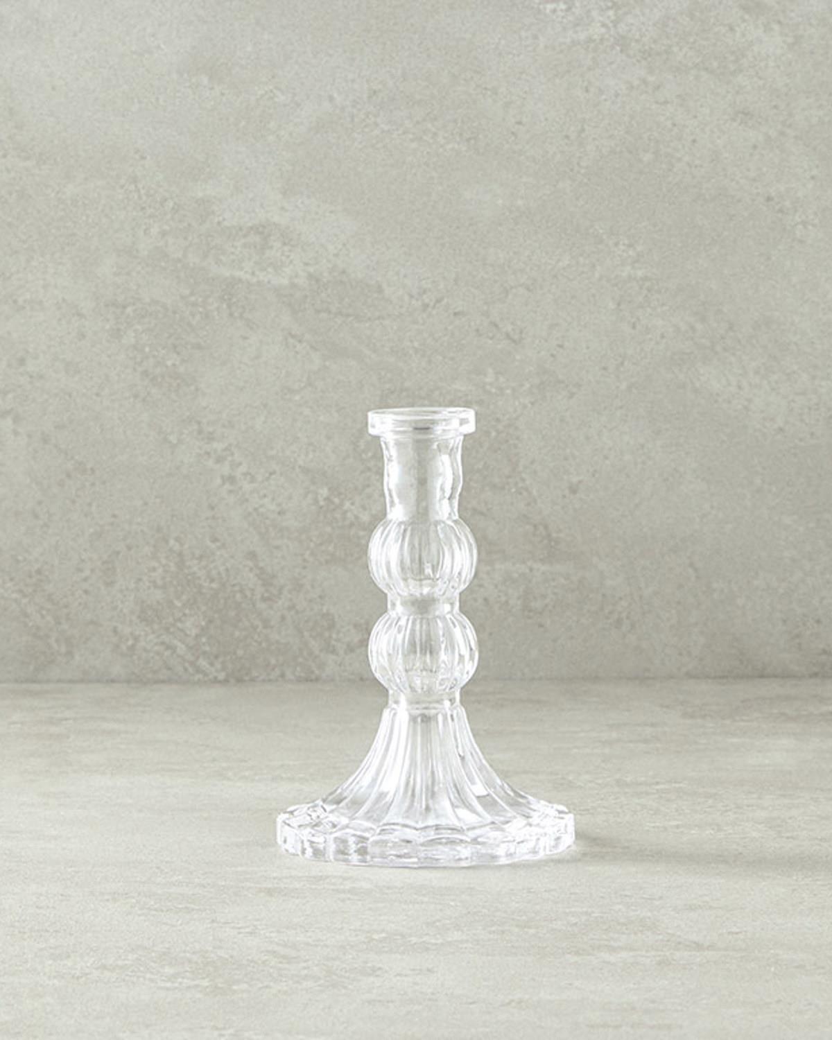 Trace Свещник Стъкло 14,5 см Прозрачен