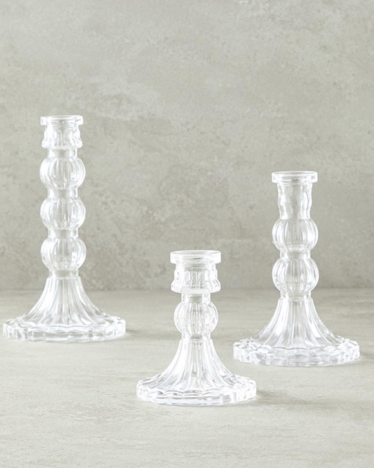 Trace Свещник Стъкло 20 см Прозрачен