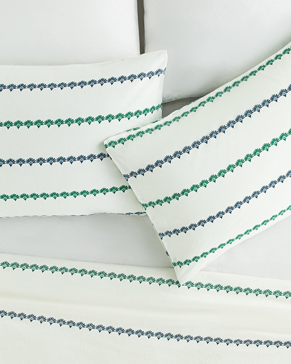 Treelines Кълъфка За Възглавни 2Бр., Лесно За Гладене, Морско Синьо-Зелено, 50 X 70 Cm