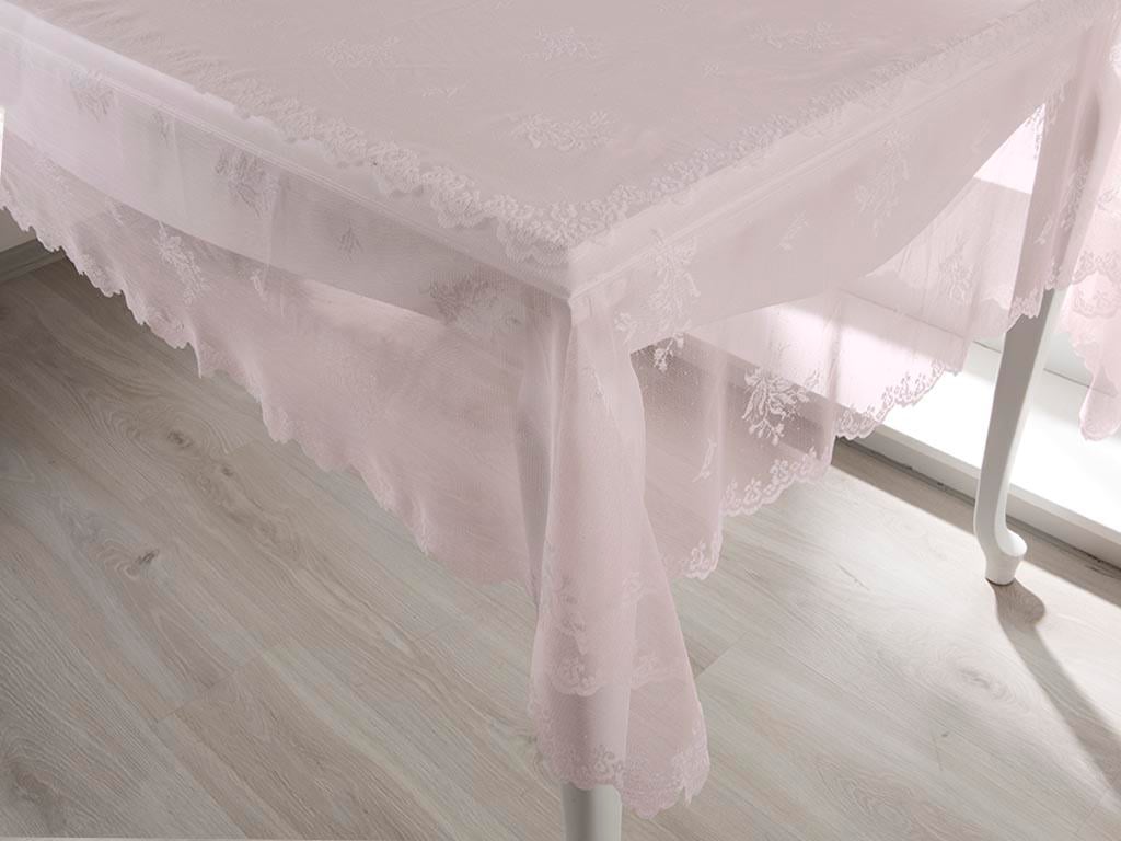 Tulip Покривка за Маса Плетиво 150x220 cm Beige-Pink