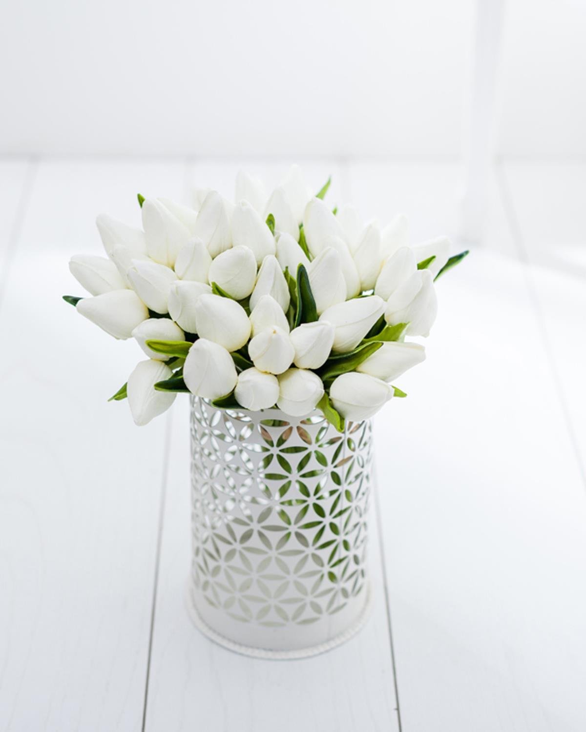Tulip Изкуствено Цвете 25 см Бял