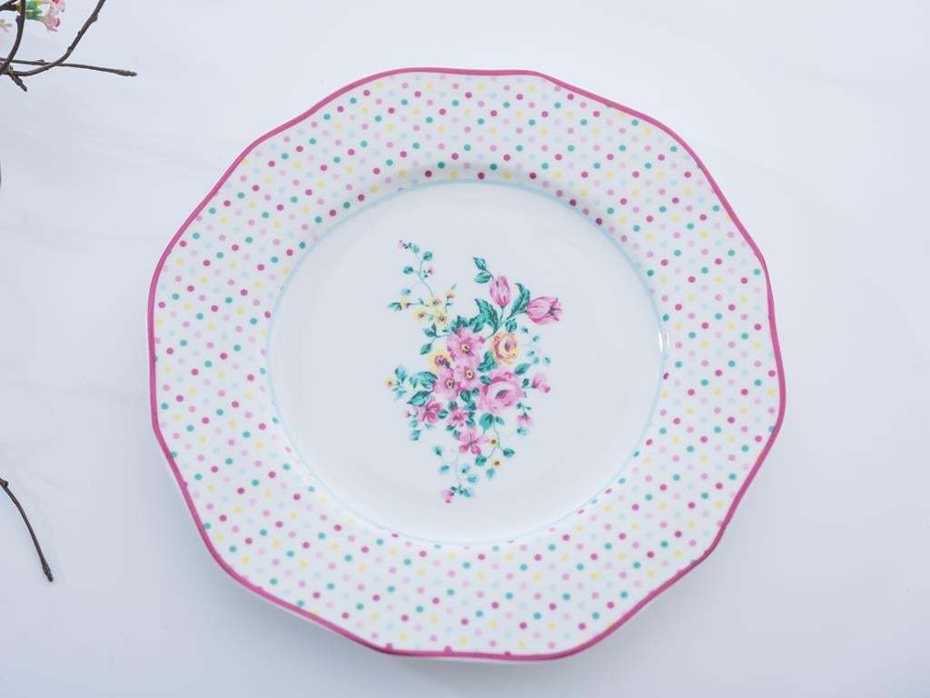 Tulip Чиния за Торта 6 комплект Bone China . .