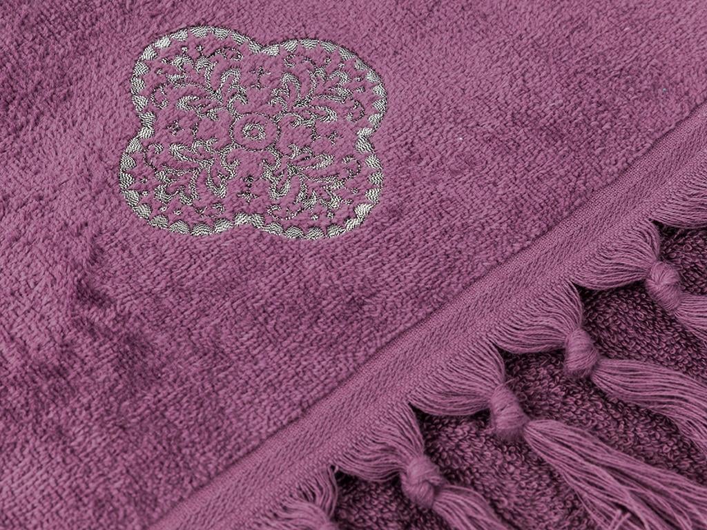 Tulip Damask ХАВЛИЯ ЗА ЛИЦЕ Бродирано кадифе 40x60 cm Purple.