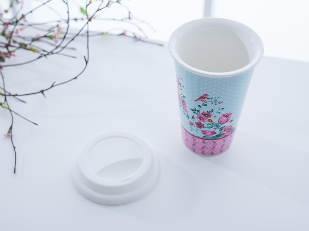 Tulip TRAVEL MUG Bone China . .