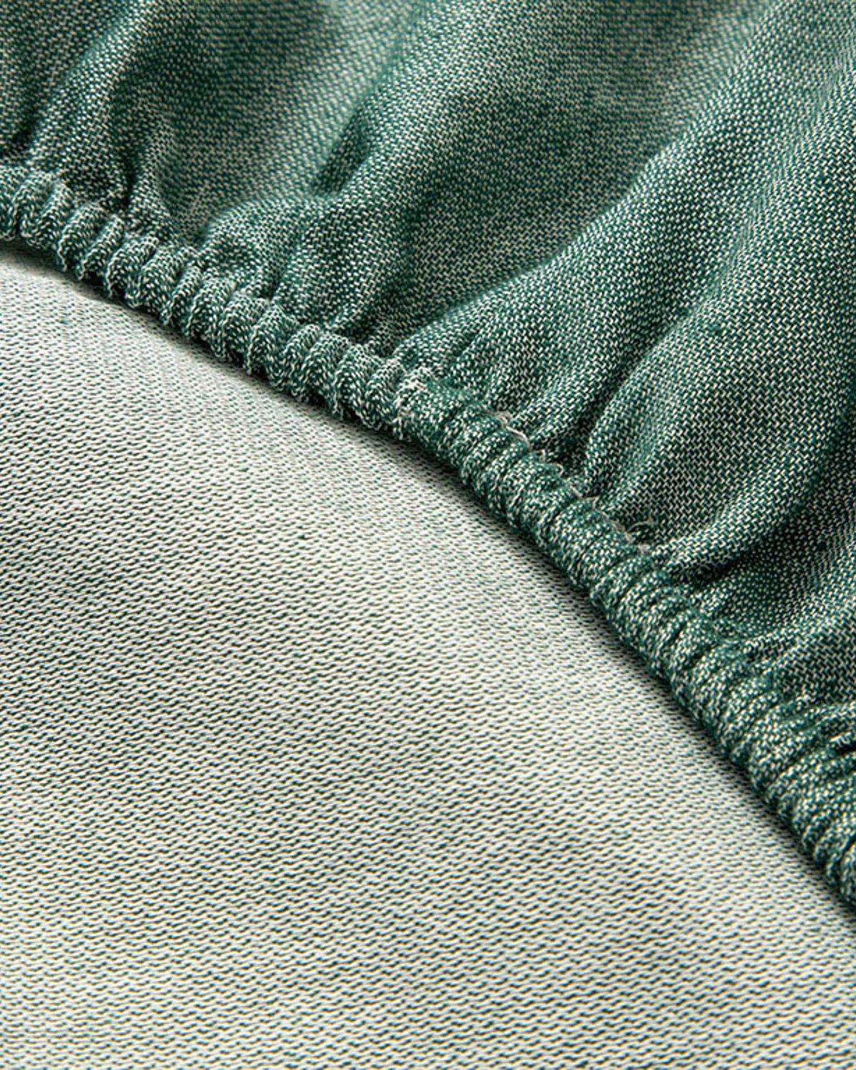 Velvety Спален Комплект Кралски размер Шенилна тъкан с багрени нишки 240x220 см Зелен - Червен.