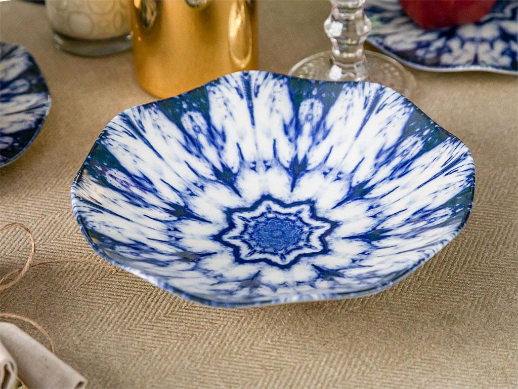 Victory Чиния за Вечеря Костен Порцелан 21 cm Blue.