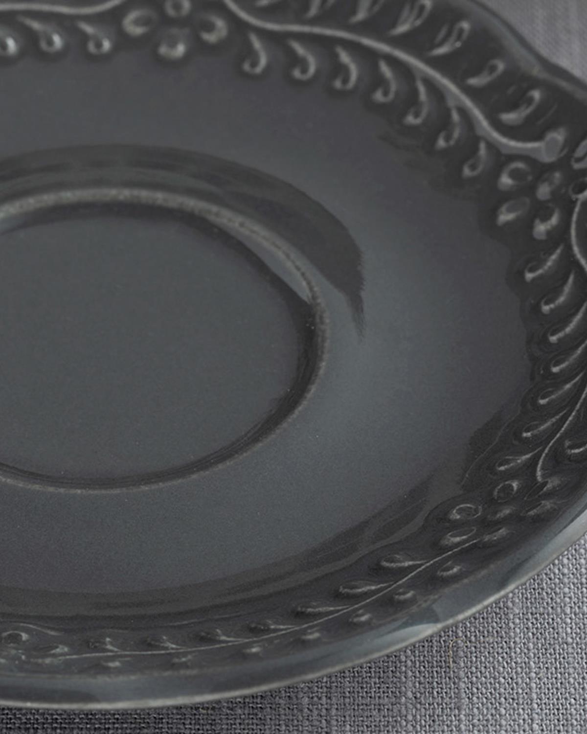 Viyana Чинийка За Чаша За Чай Порцелан 12 см Антрацит