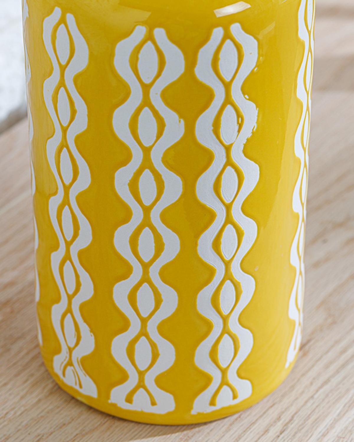 Waves Vase 13.3x13.3x35 cm Yellow