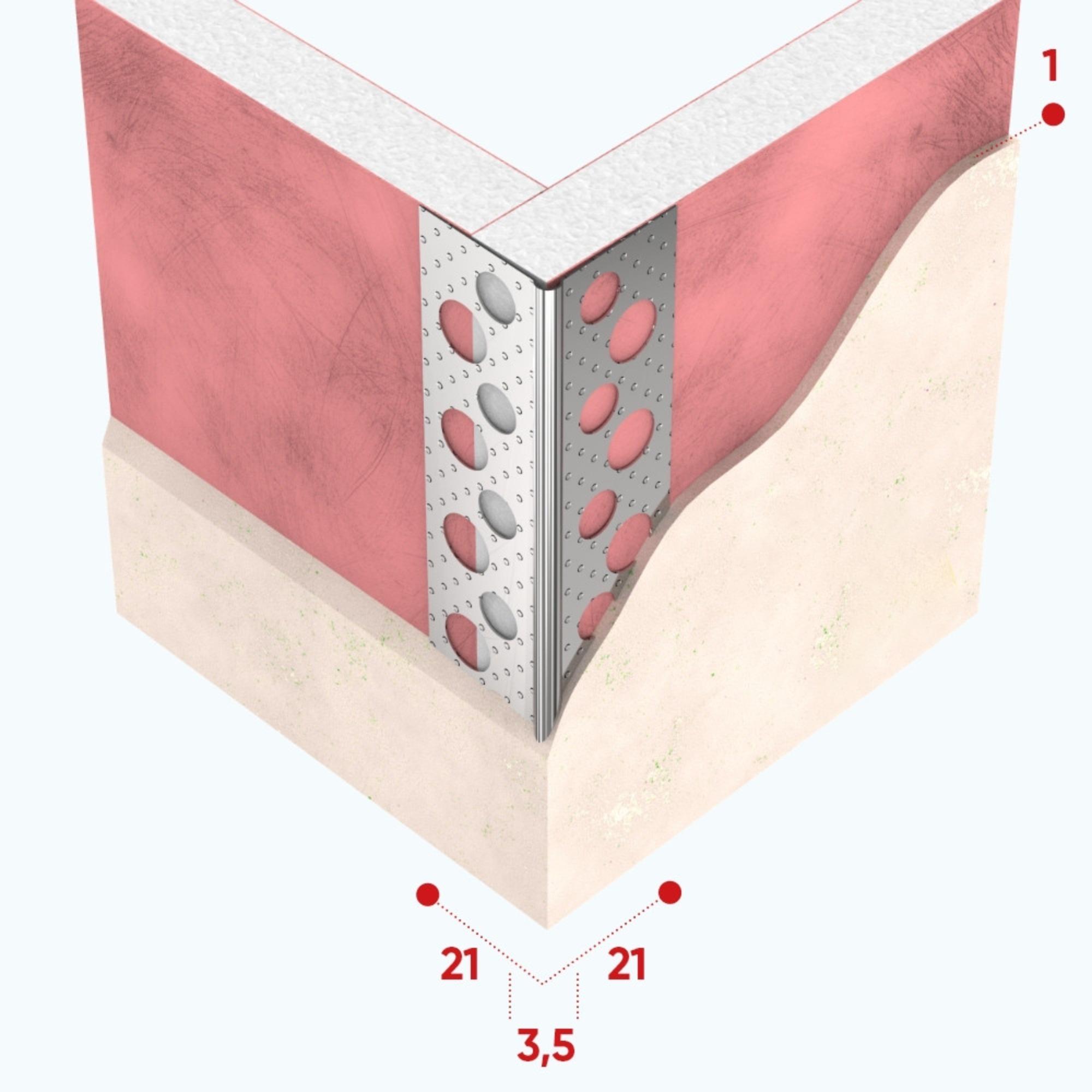 ALÜMİNYUM ALÇI KÖŞE PROFİLİ 21X21 MM 2.70 MT