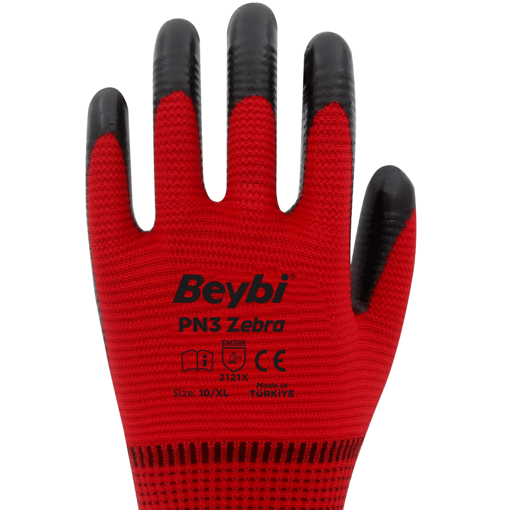 BEYBİ PN3 ZEBRA ELDİVEN KIRMIZI SİYAH NO: 10